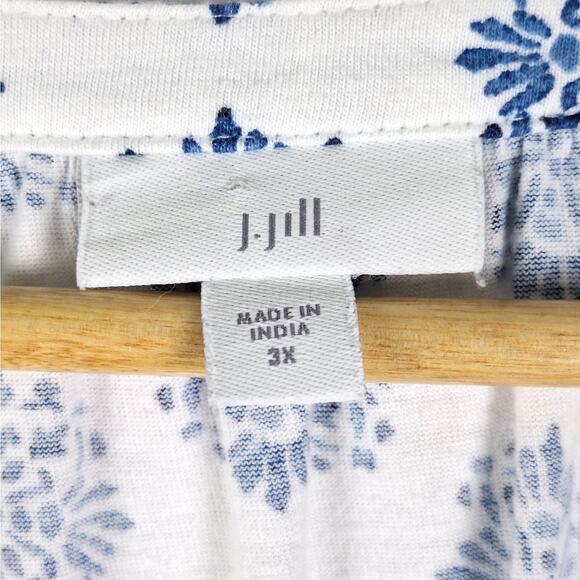 J Jill Top Womens 3X Floral Boho Peasant Button Down Feminine Beachy Coastal - Picture 2 of 6